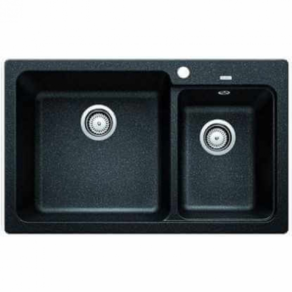 BLANCO NAYA 8 碳灰色 SILGRANIT 花崗岩合成雙槽鋅盤